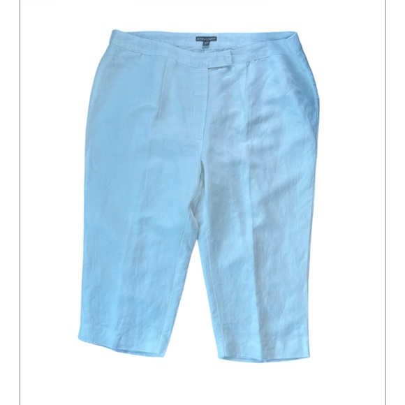 2-pc Women’s Jessica London Linen blend capris set While Size 22/20W - Picture 8 of 12